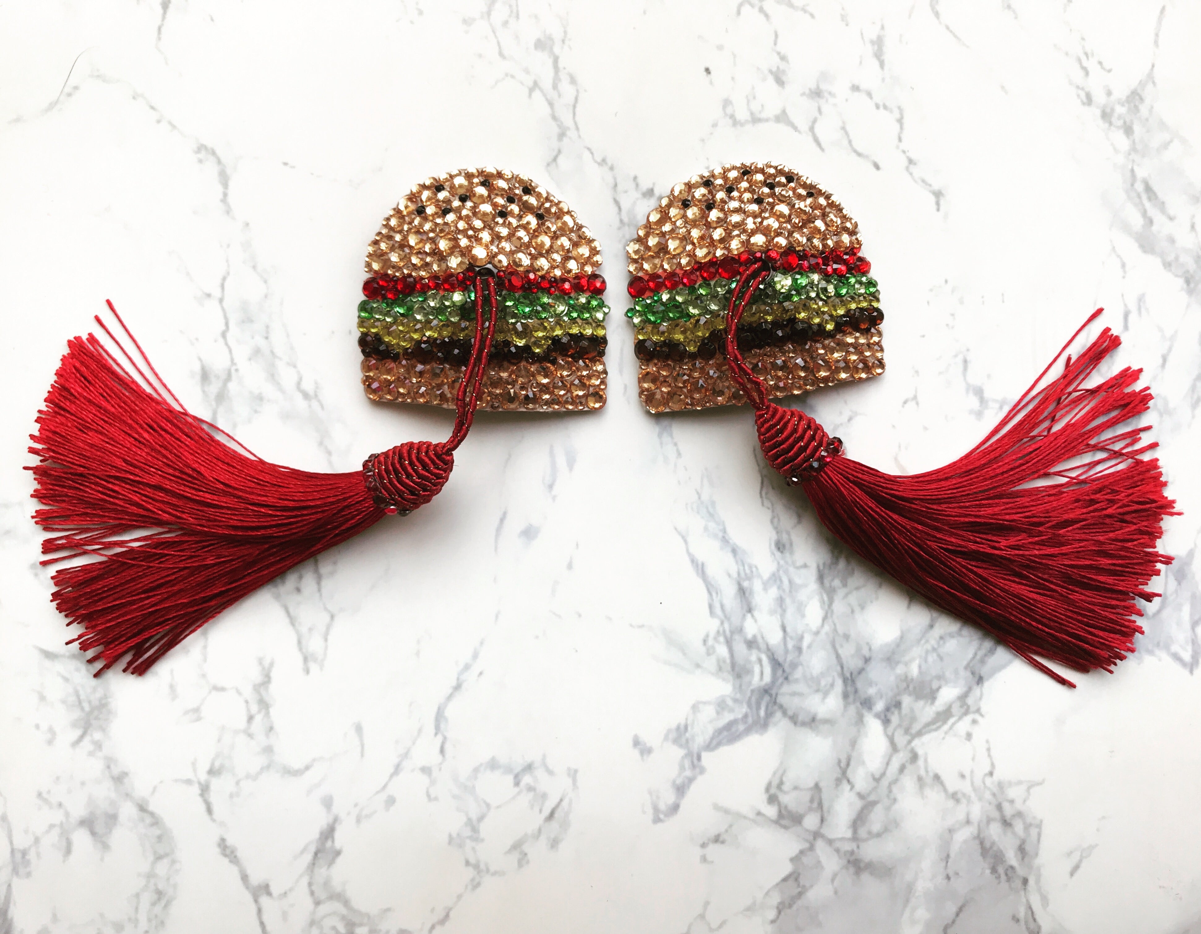 Cheeseburger Nipple Tassels