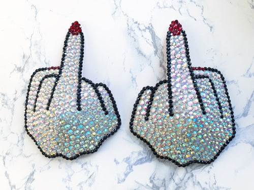 Middle Finger Nipple Pasties or Tassels