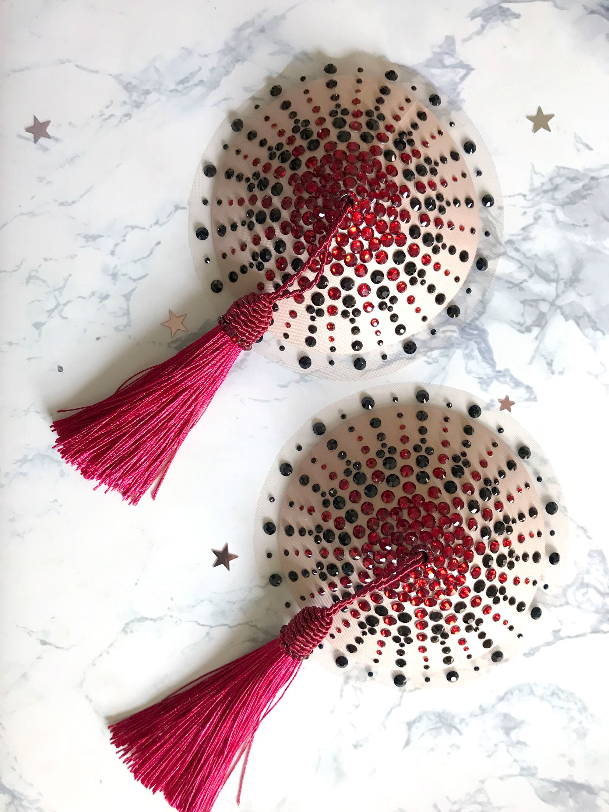 Two Tone Illusion Nipple Tassels