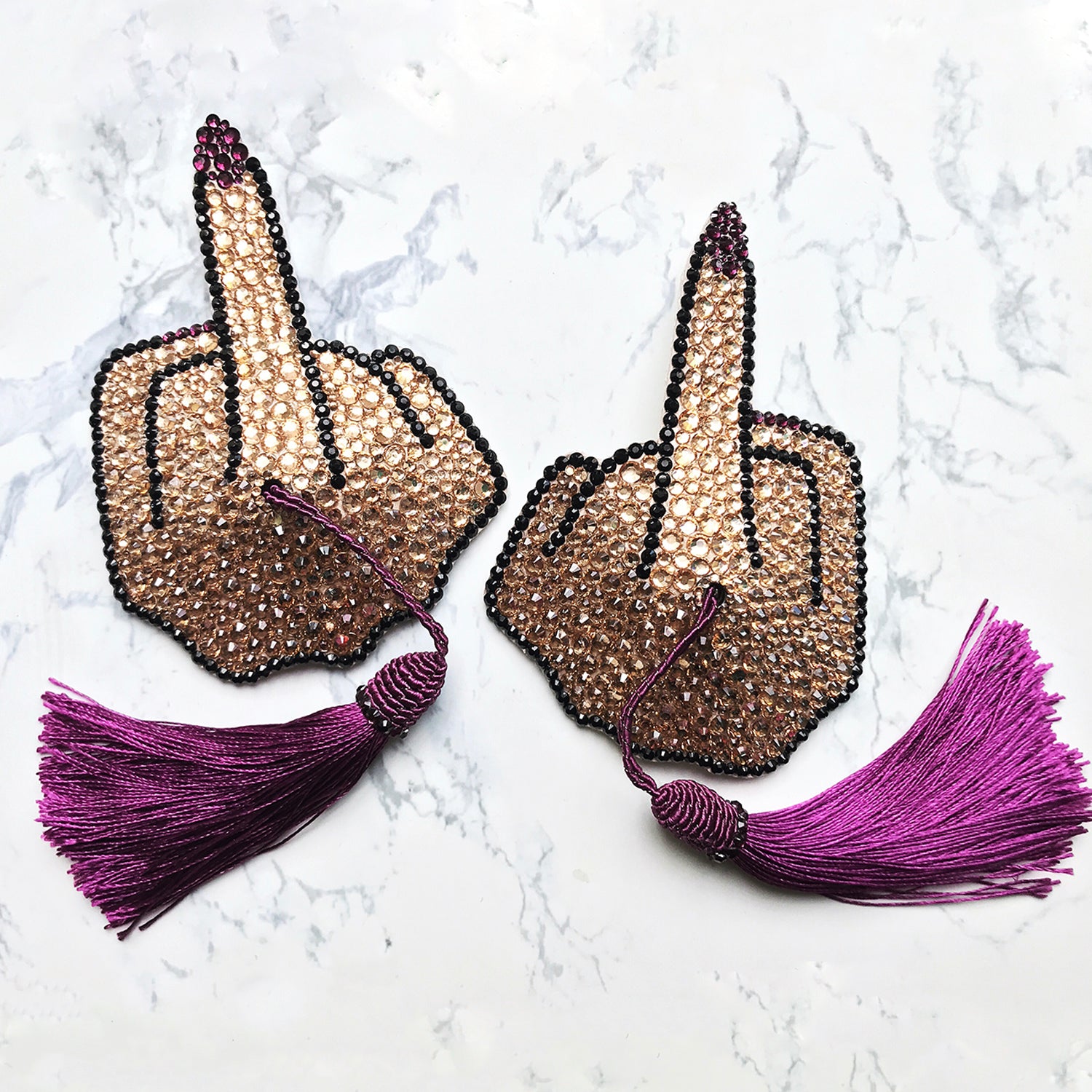 Middle Finger Nipple Pasties or Tassels