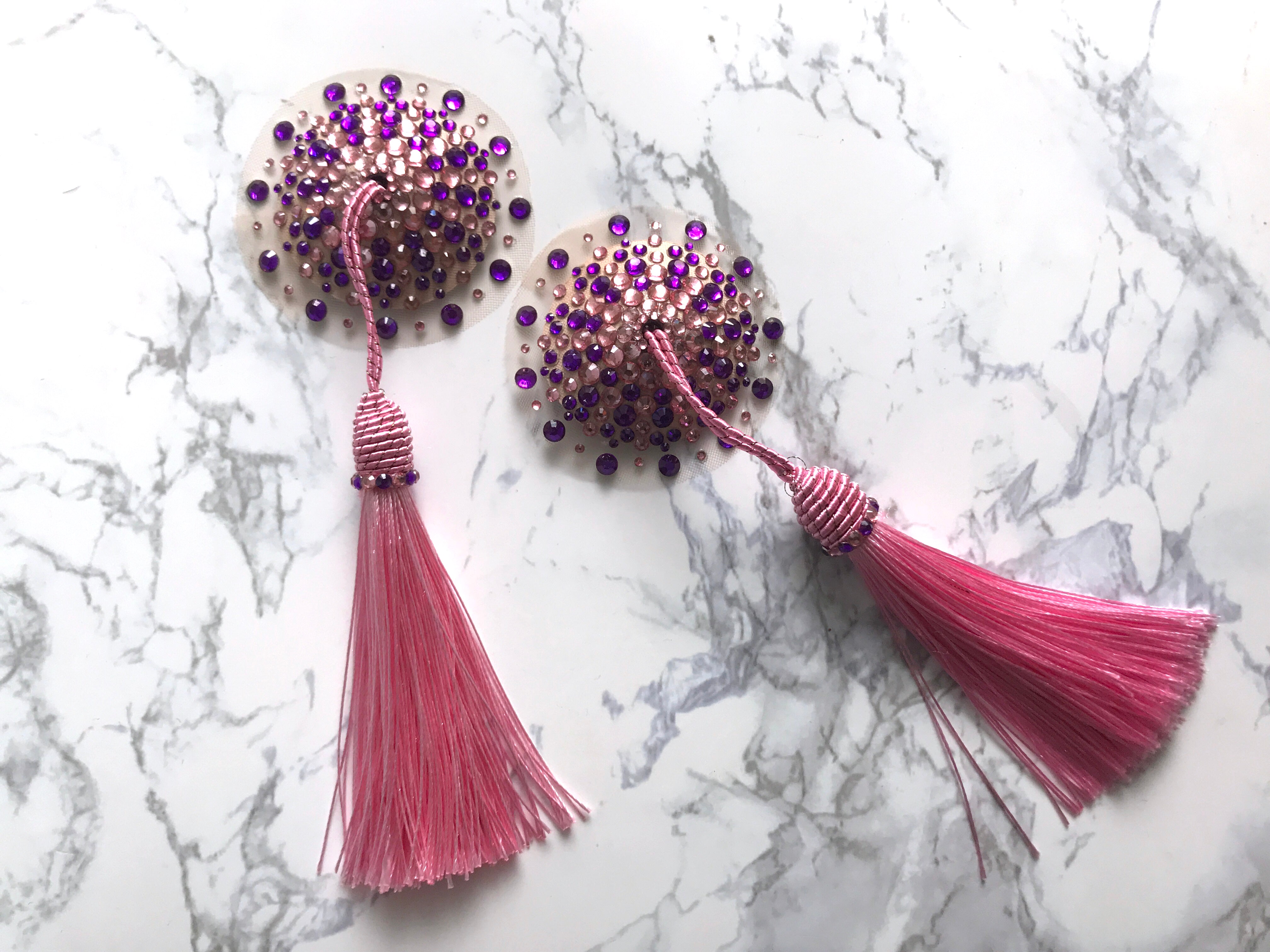 Two Tone Illusion Nipple Tassels