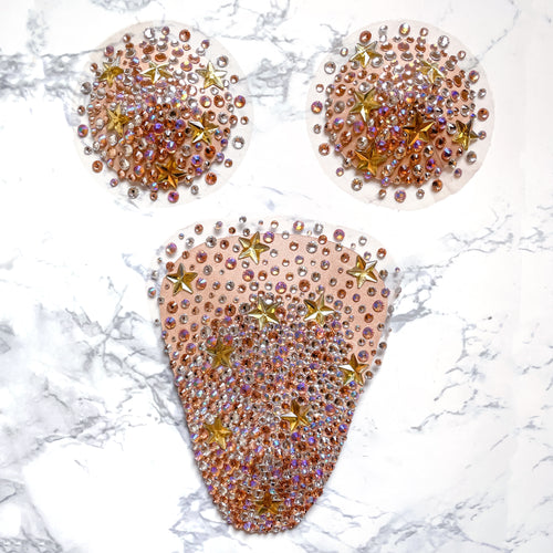 Starry Night Illusion Nipple Covers & Merkin Set