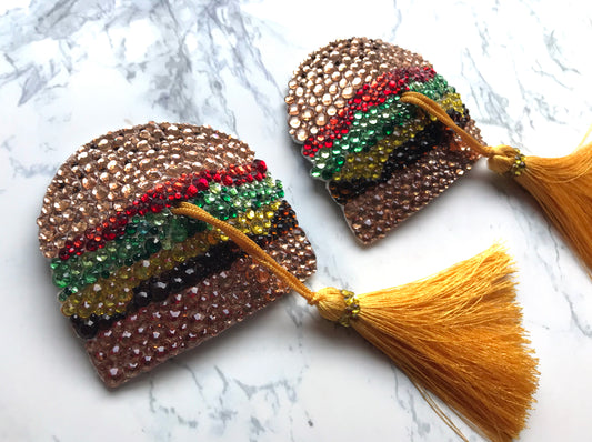 Cheeseburger Nipple Tassels, handmade by The Playful Pear — view 2