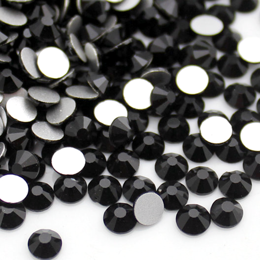 Black KRAFTY KOKONUT® Grade-A Flat-Back Glass Rhinestones Size: ss6 - ss20