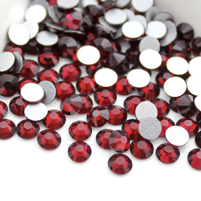 Dark Red KRAFTY KOKONUT® Grade-A Flat-Back Glass Rhinestones Size: ss6 - ss20