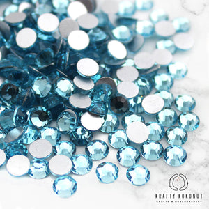 Krafty Kokonut® Aquamarine Grade-A Glass Rhinestones