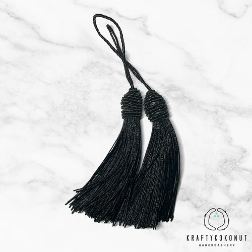 Black Tassels - 2pcs