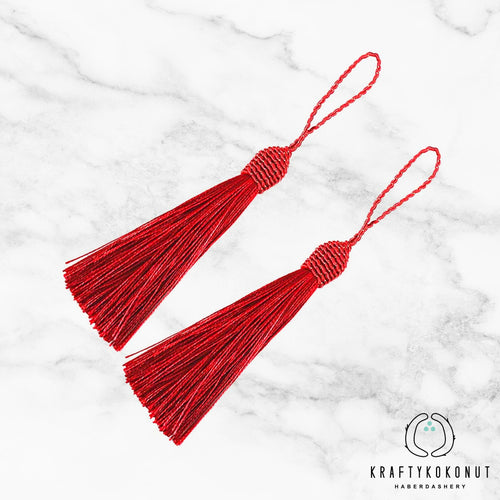 Bright Red Tassels - 2pcs