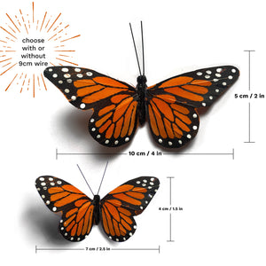 Orange Monarch Feather Butterflies