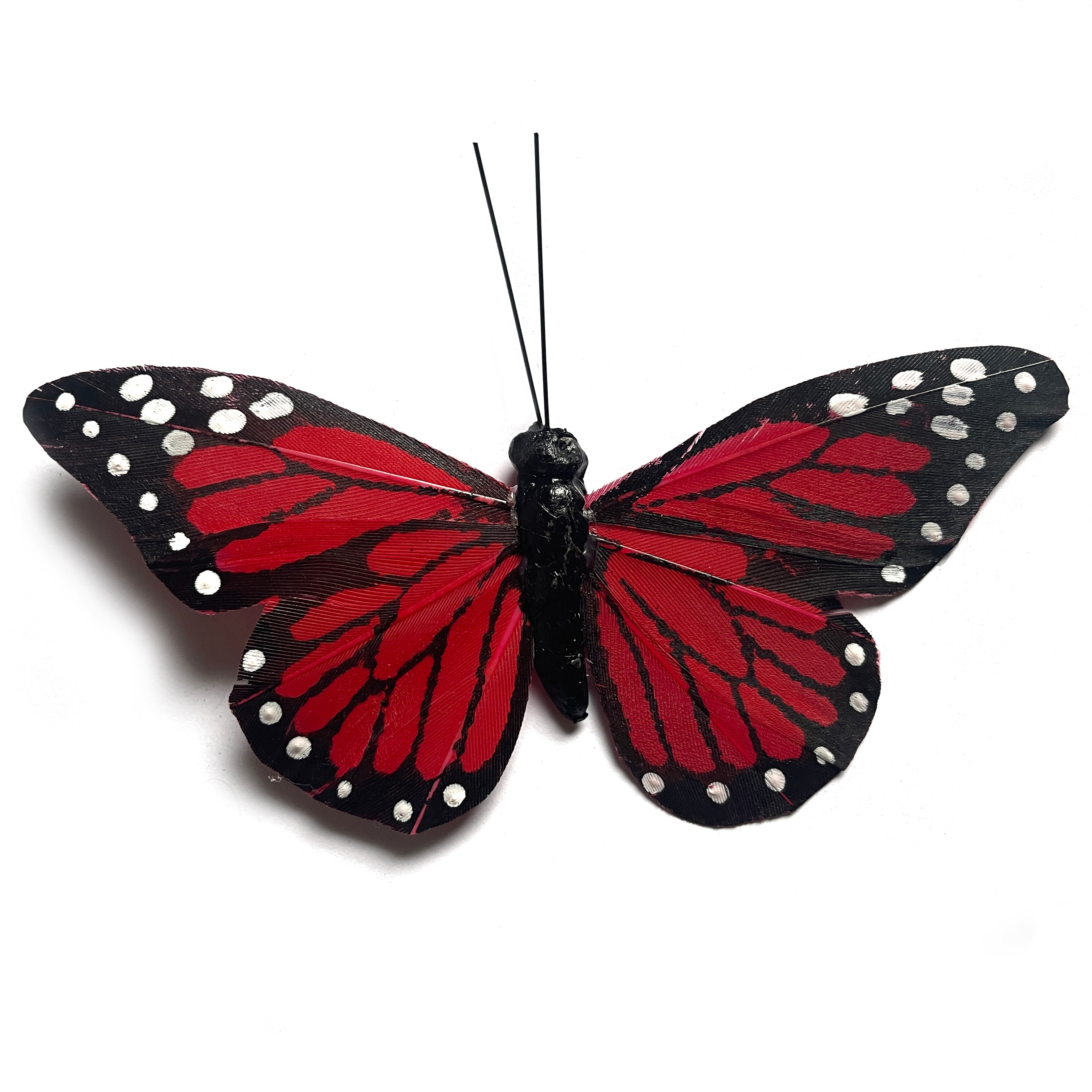 Red Monarch Feather Butterflies