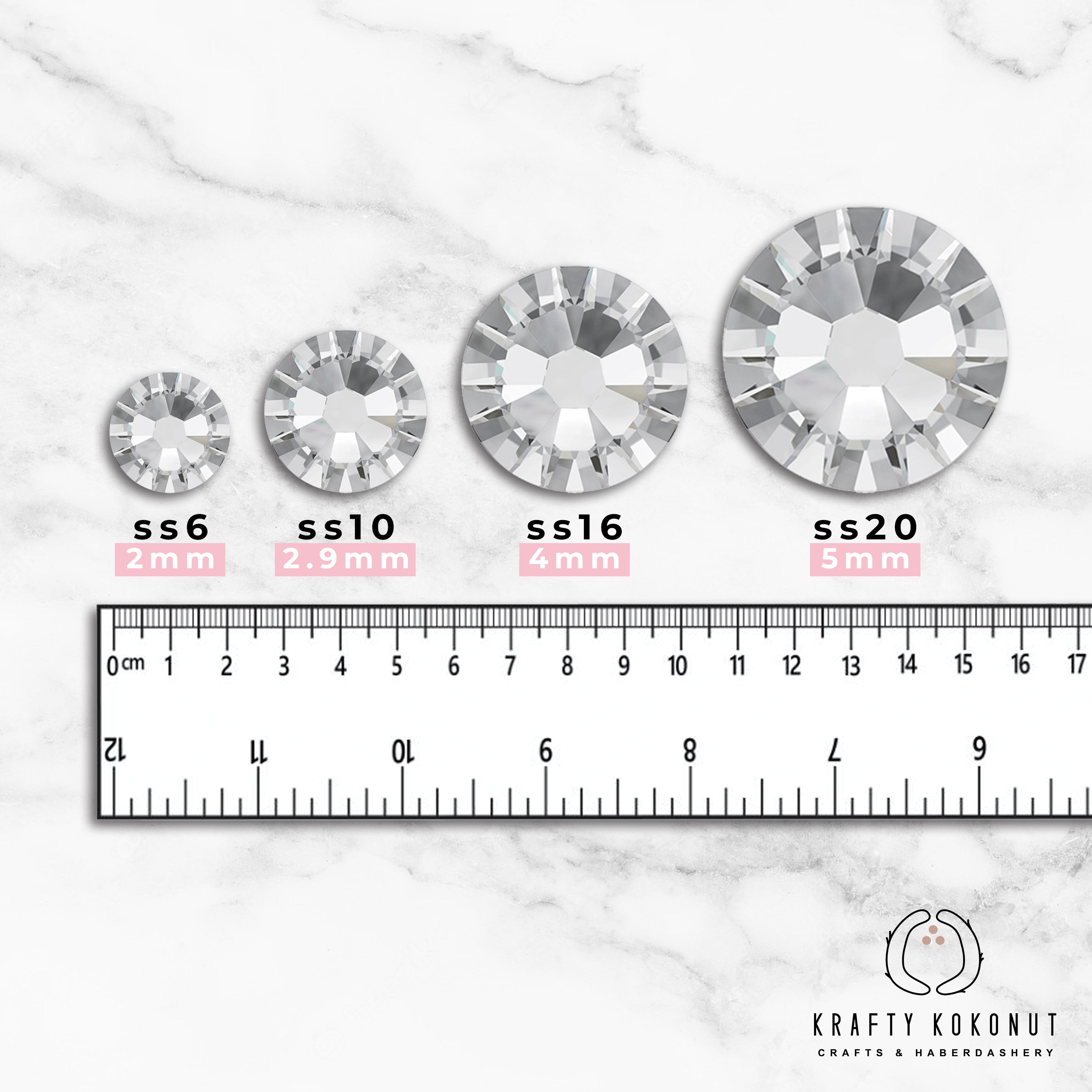 Krafty Kokonut® Jet A/B Grade-A Glass Rhinestones