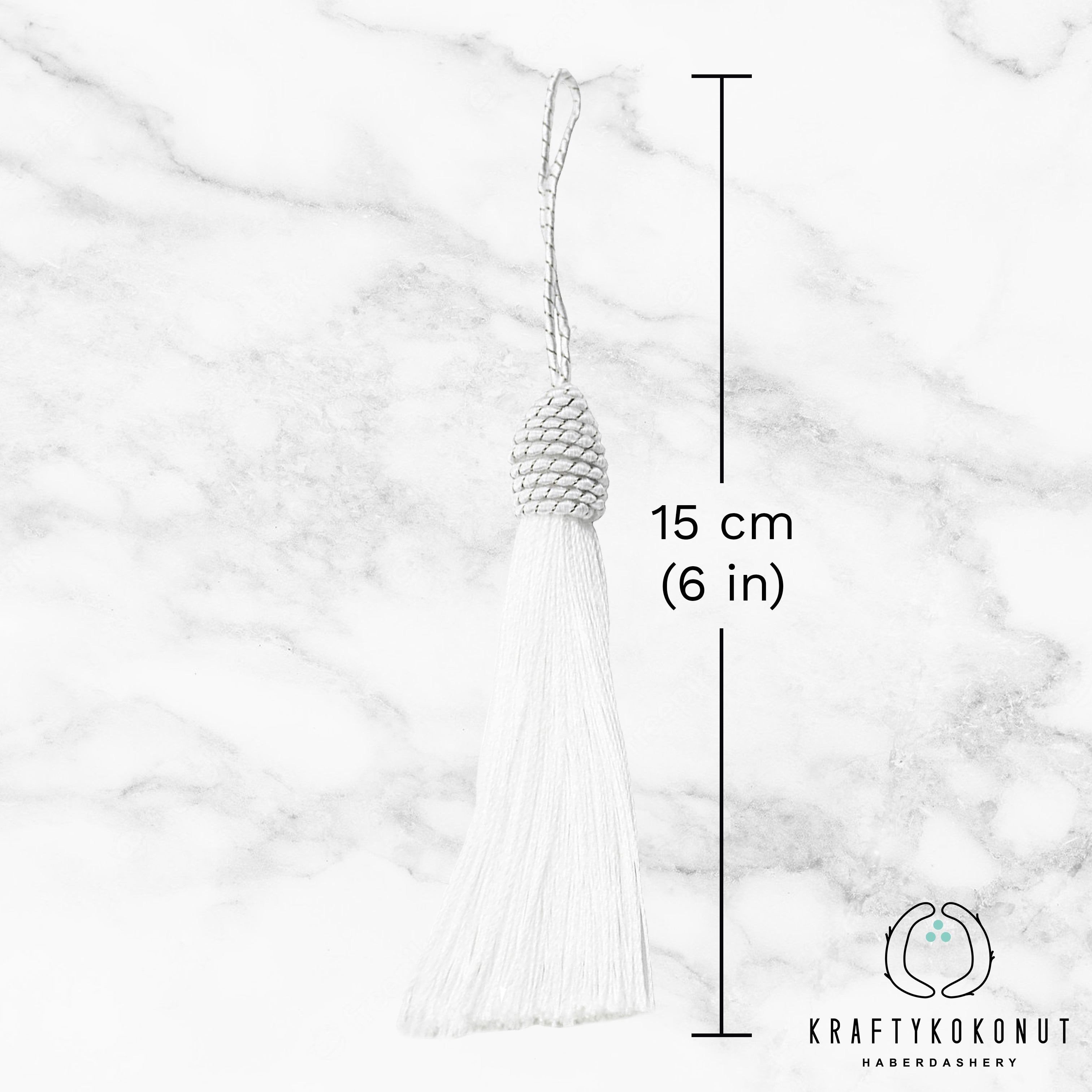White Tassels - 2pcs