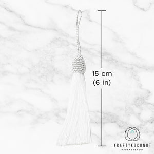 White Tassels - 2pcs