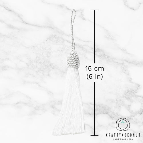 White Tassels - 2pcs