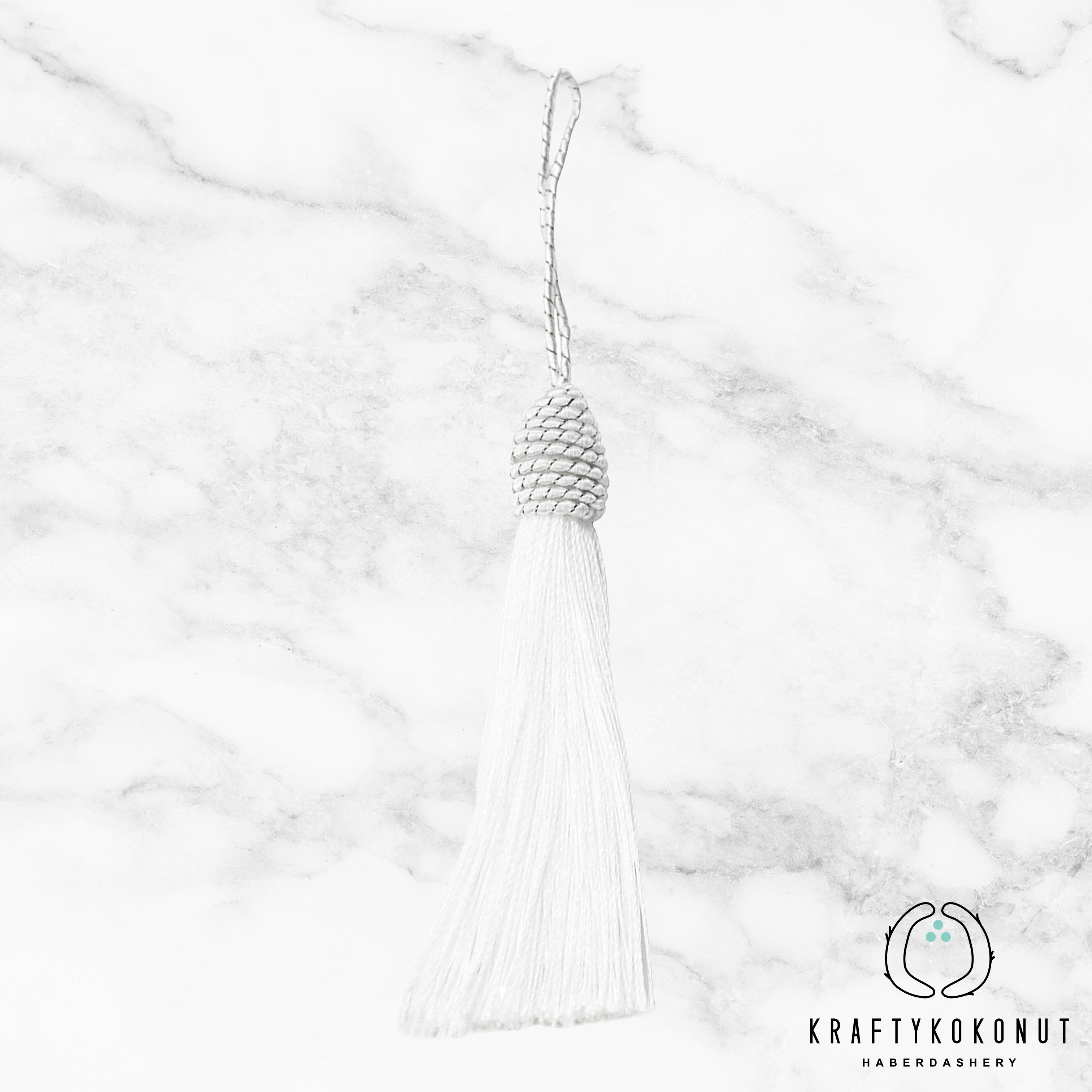 White Tassels - 2pcs