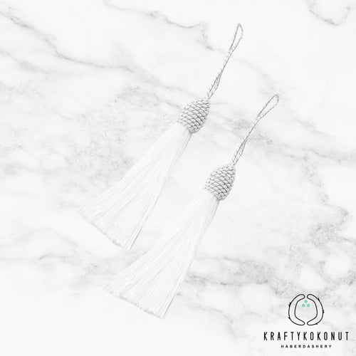 White Tassels - 2pcs