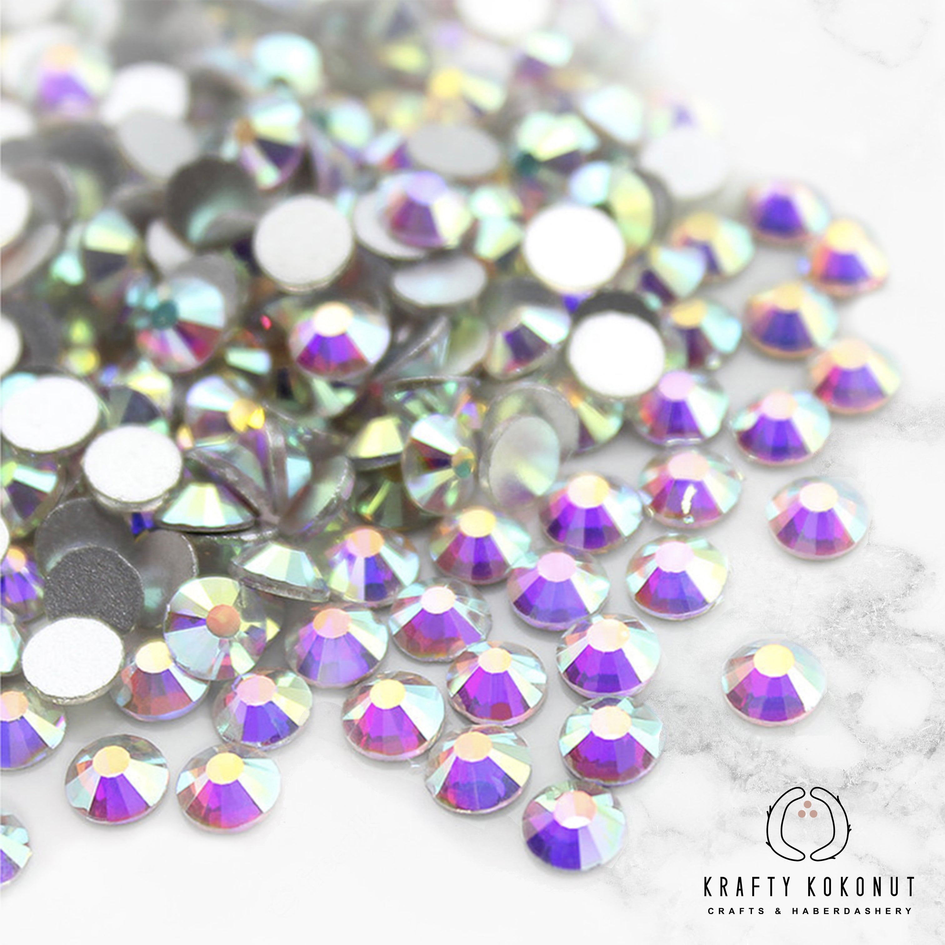 Krafty Kokonut® Crystal A/B Grade-A Glass Rhinestones