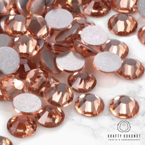 Krafty Kokonut® Peach Grade-A Glass Rhinestones