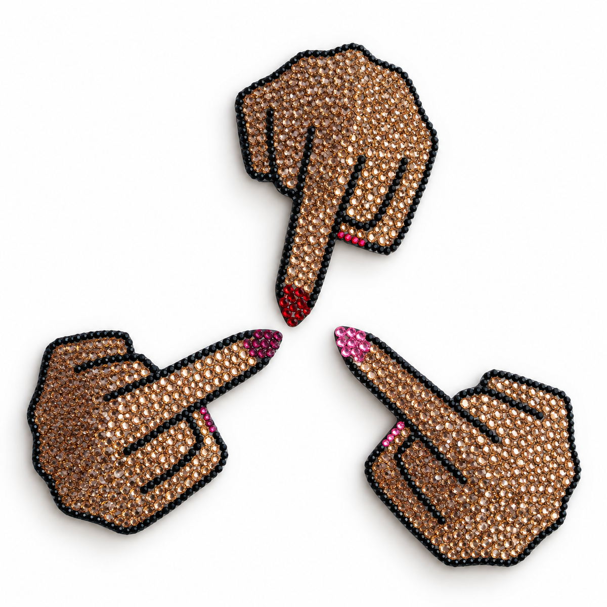 Size: S | Skintone: Vanilla | Nail Colours: Red, Dark Pink & Pink