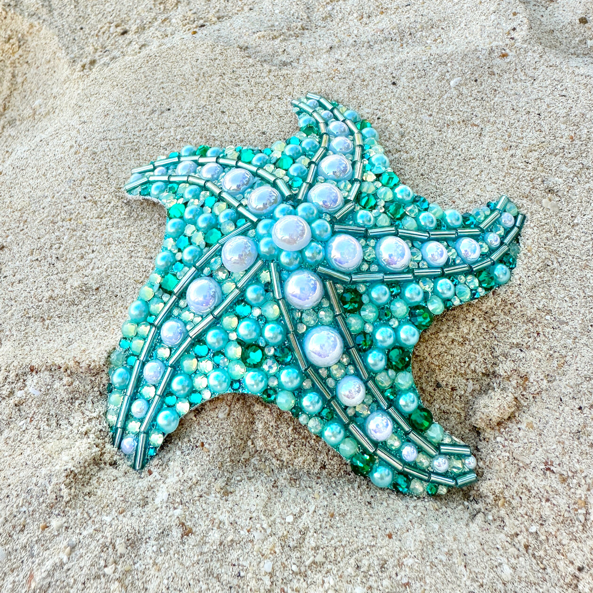 Pacific Teal Starfish Pasties or Tassels, handmade by The Playful Pear — view 2