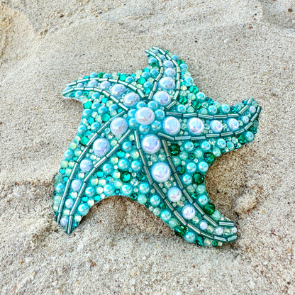 Pacific Teal Starfish Pasties or Tassels, handmade by The Playful Pear — view 2
