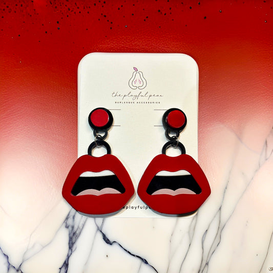 Pucker Up Earrings, handmade by The Playful Pear