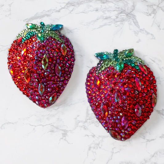 Sweet Strawberry Pasties or Tassels, handmade by The Playful Pear