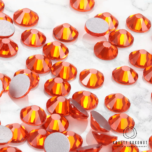 Krafty Kokonut® Tangerine Grade-A Glass Rhinestones