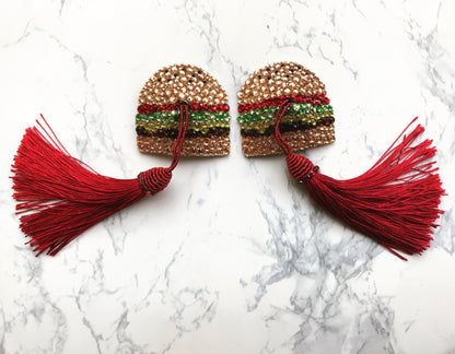 Cheeseburger Nipple Tassels, handmade by The Playful Pear — view 3