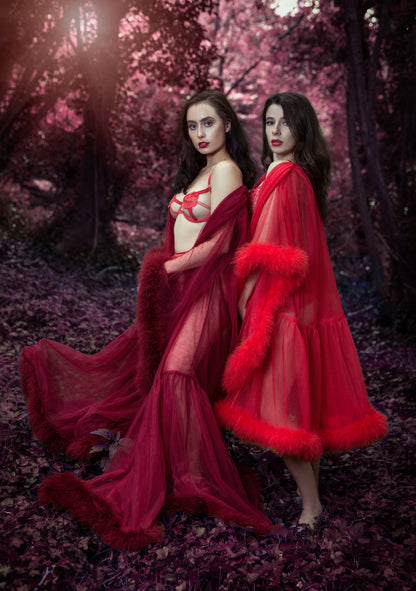 Marabou Feather Boudoir Gown, handmade by The Playful Pear — view 4