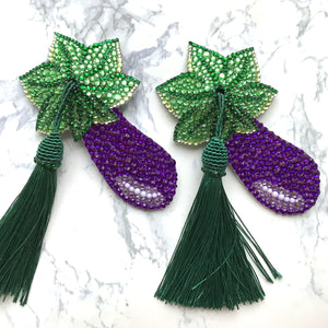Aubergine Eggplant Nipple Tassels