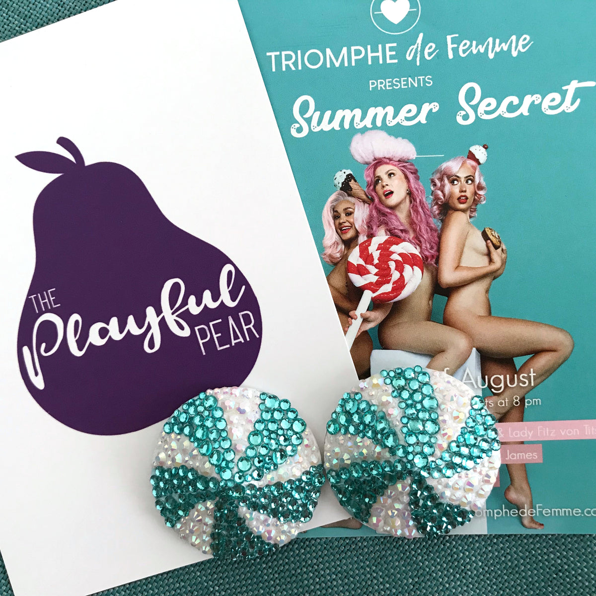 Candy Swirl Nipple Pasties, handmade by The Playful Pear — view 4