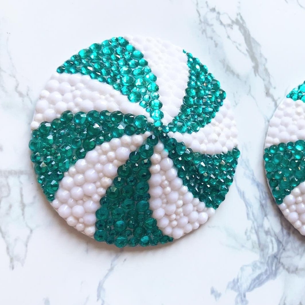 Candy Swirl Nipple Pasties, handmade by The Playful Pear