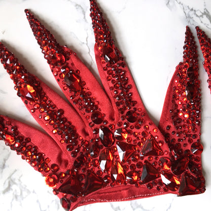 Deluxe Scarlet Devil Gloves, handmade by The Playful Pear — view 2