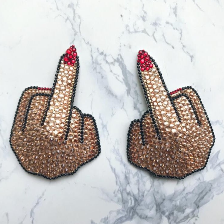 Middle Finger Nipple Pasties or Tassels