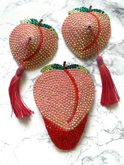 Peach Pasties & Merkin Set, handmade by The Playful Pear