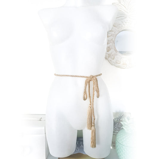 Greek Goddess Tassel Belt, handmade by The Playful Pear