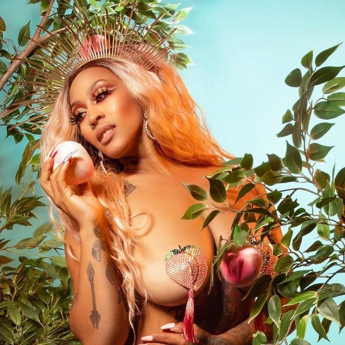 Peach Nipple Tassels, handmade by The Playful Pear — view 2