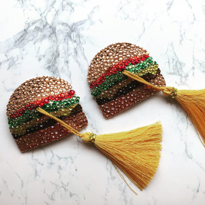 Cheeseburger Nipple Tassels, handmade by The Playful Pear