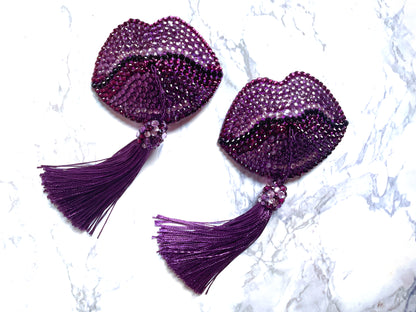 Lipstick Nipple Pasties or Tassels, handmade by The Playful Pear — view 2