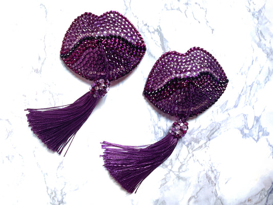Lipstick Nipple Pasties or Tassels, handmade by The Playful Pear — view 2