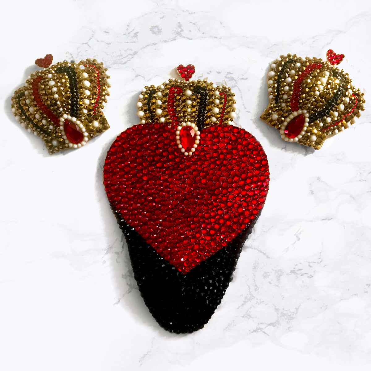 Queen of Hearts Nipple Covers + Merkin Set, handmade by The Playful Pear
