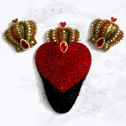 Queen of Hearts Nipple Covers + Merkin Set, handmade by The Playful Pear