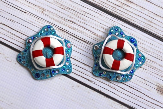 Nautical 3D Lifesaver Nipple Pasties, handmade by The Playful Pear — view 2