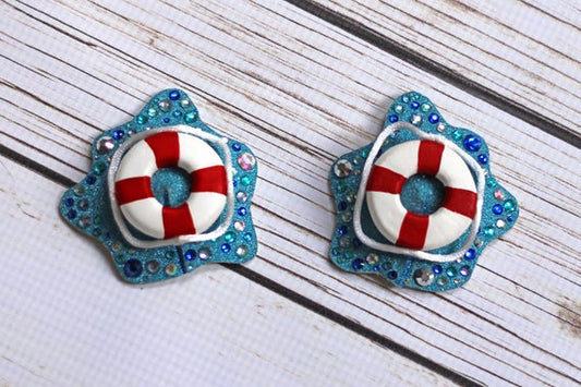 Nautical 3D Lifesaver Nipple Pasties, handmade by The Playful Pear — view 2