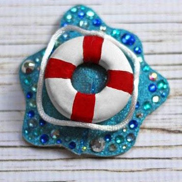 Nautical 3D Lifesaver Nipple Pasties, handmade by The Playful Pear