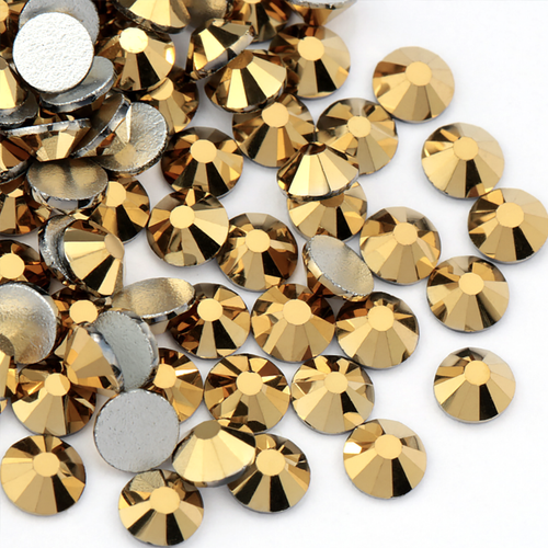 Metallic Gold KRAFTY KOKONUT® Grade-A Flat-Back Glass Rhinestones Size: ss6 - ss20